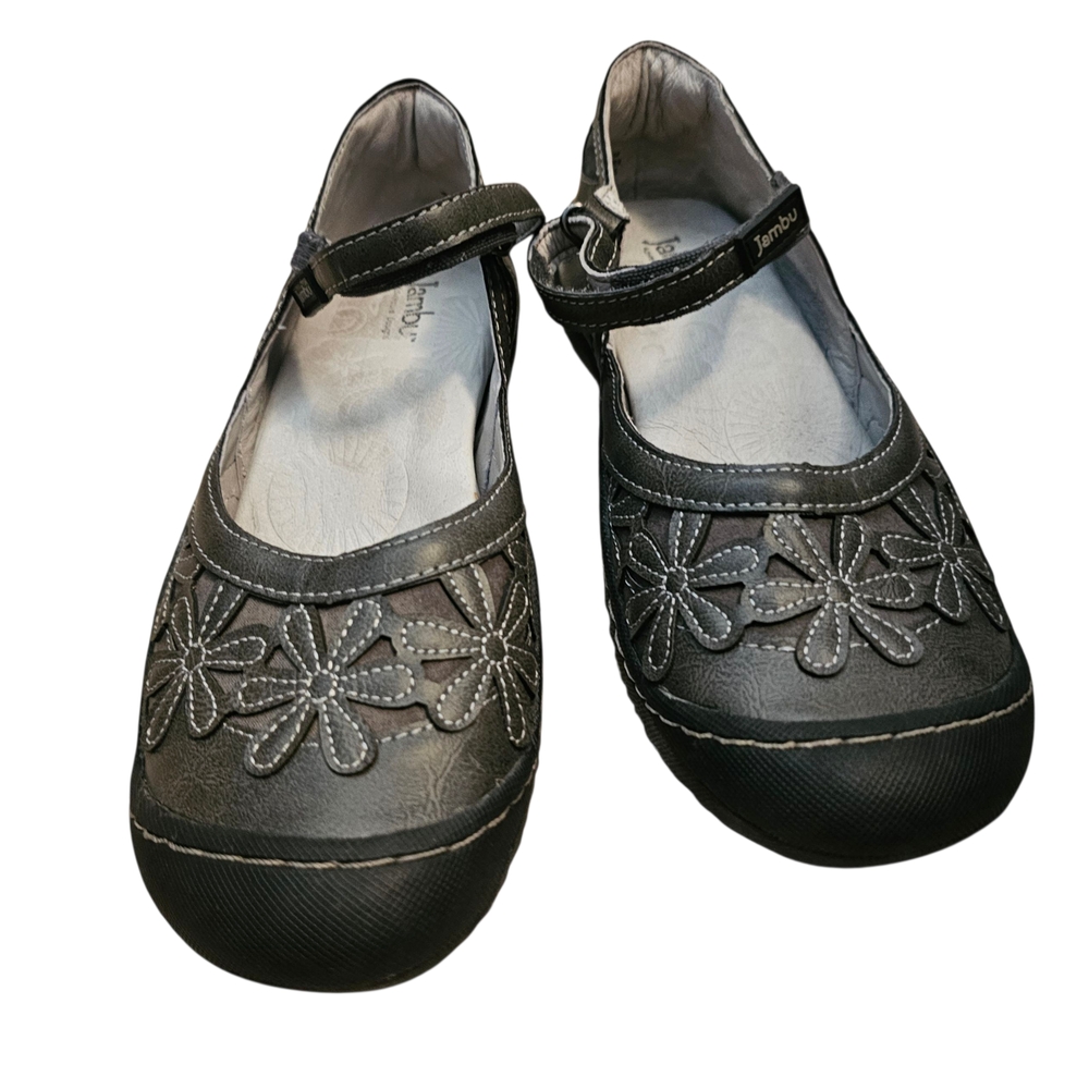 Jambu Floral Embroidered Mary Jane Shoes